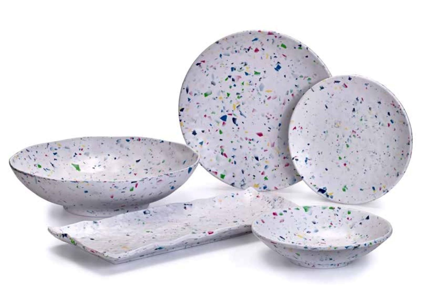 Merritt Rainbow Terrazzo Melamine Dinnerware Collection