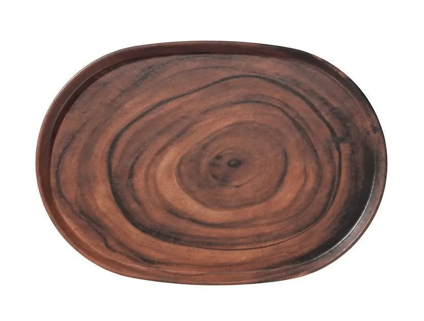 Merritt Sequoia Wood Melamine Collection Dinnerware Serving Tray - Oval 12039609