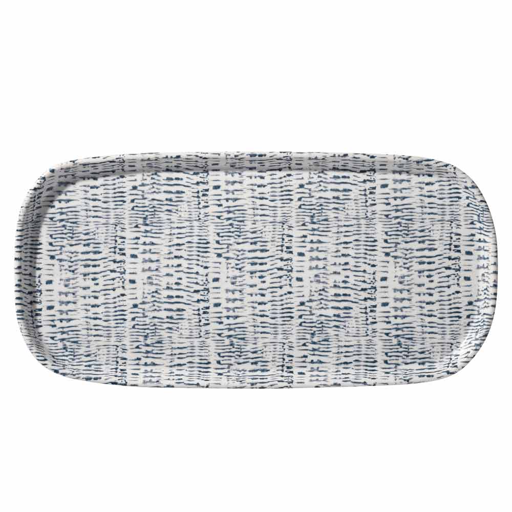 Merritt Tribal Blue Melamine Dinnerware Collection   Merritt Tribal Blue Tribal Blue Melamine Collection Appetizer Tray Dinnerware 41689197314325 