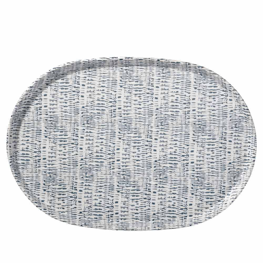 Merritt Tribal Blue Melamine Dinnerware Collection   Merritt Tribal Blue Tribal Blue Melamine Collection Serving Tray Dinnerware 41689198723349 