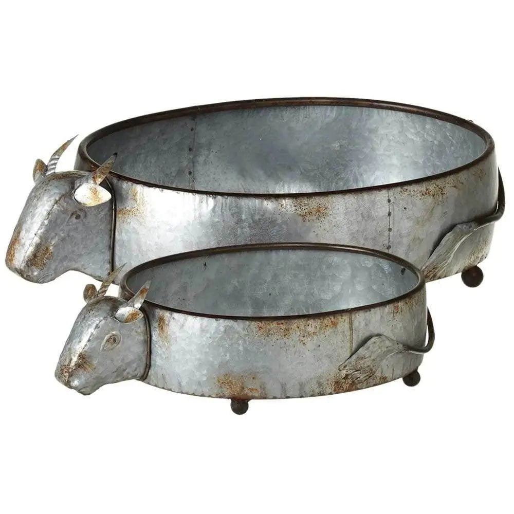 Midwest CBK Galvanized Cow Tray Decor