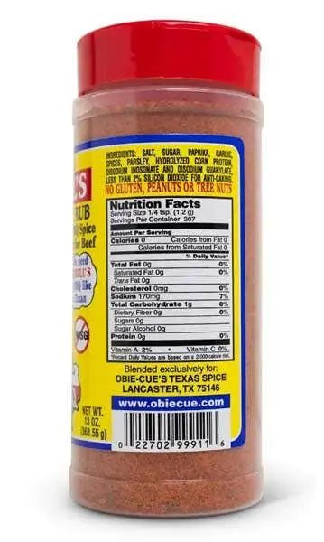 Obie-Cue's Big Bull's Texas Brisket Seasoning, 13oz Seasonings & Spices 11010098