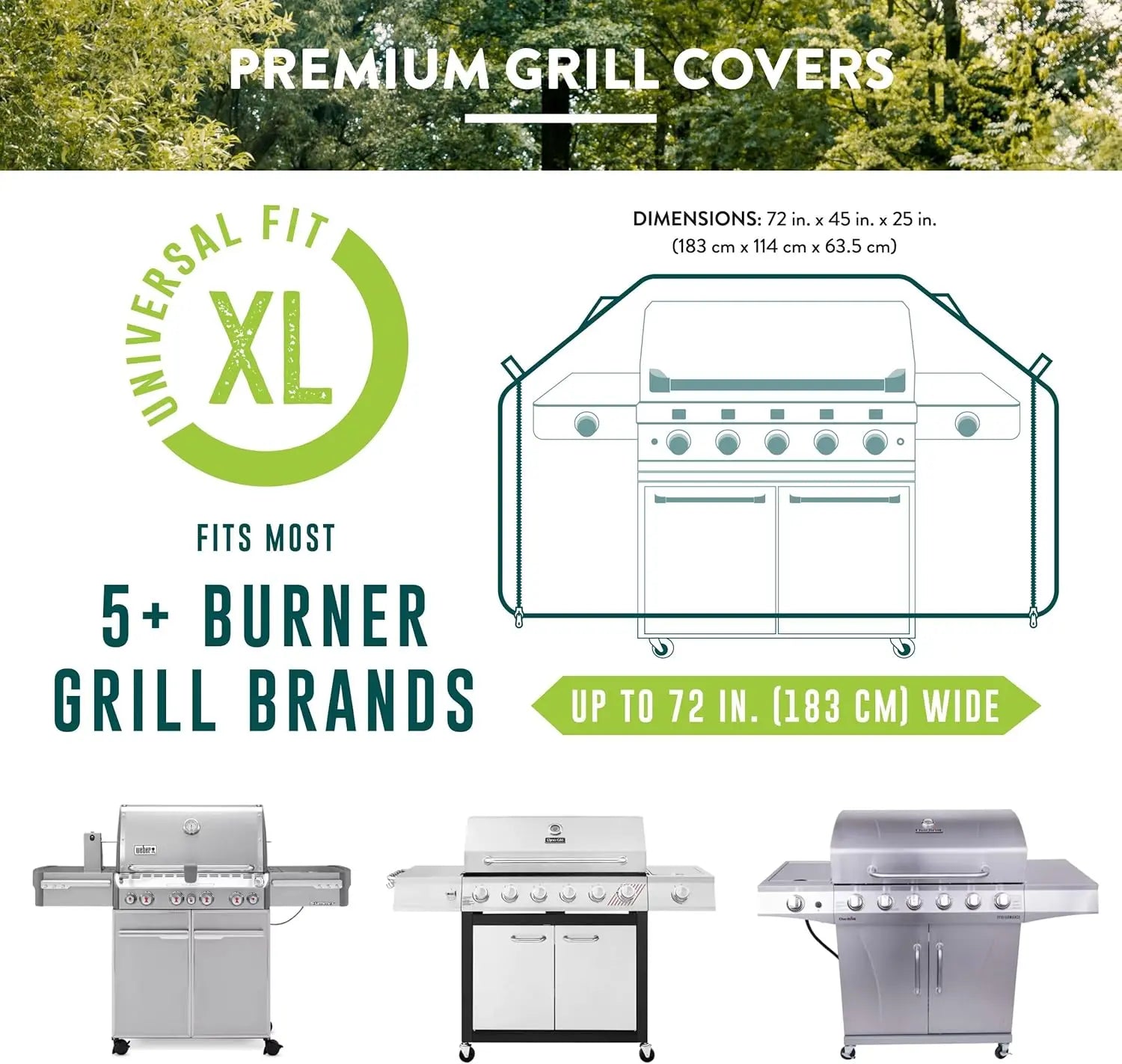 Patio Companion Premium XL Universal 72-inch Grill Cover Outdoor Grill Covers 12042996