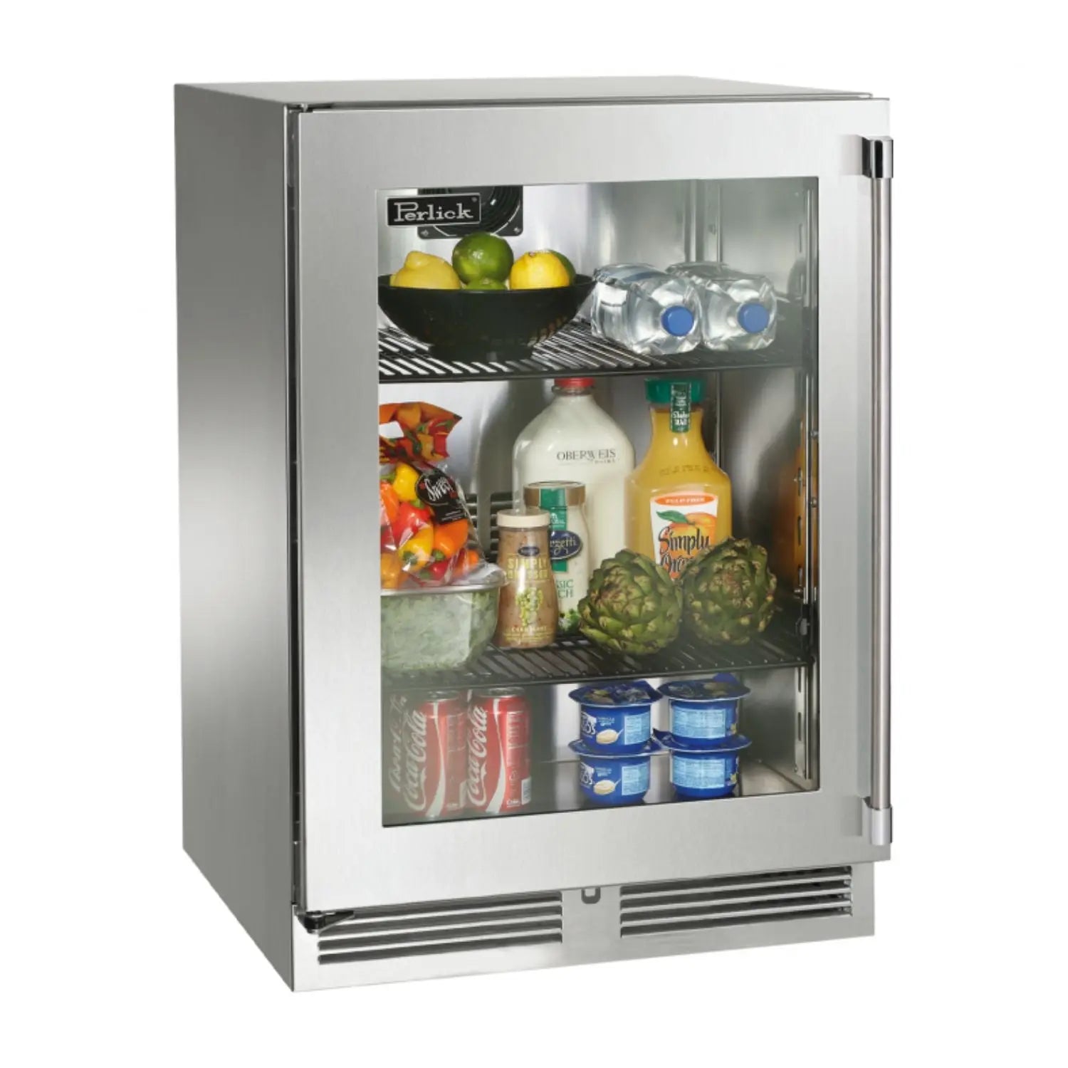 Perlick Signature HP24 24" Undercounter Outdoor Refrigerator with Stainless Steel Glass Door