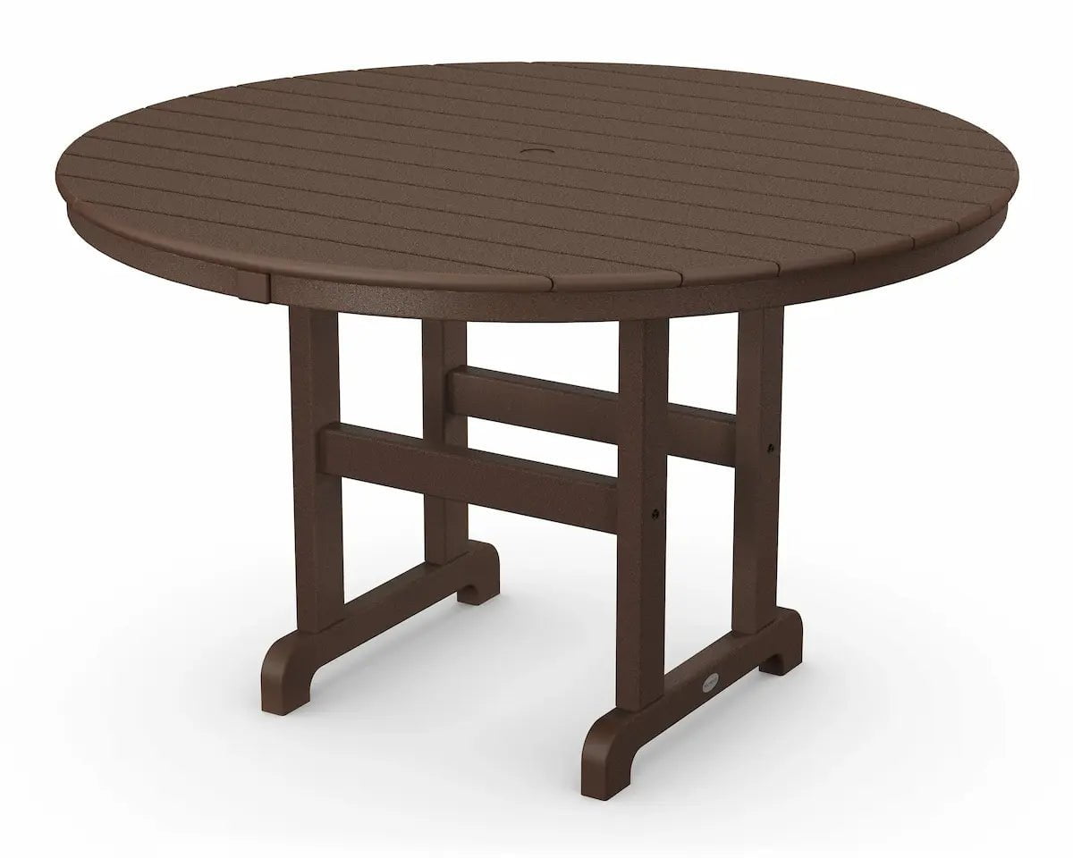 POLYWOOD 48" Round Farmhouse Dining Table Outdoor Tables