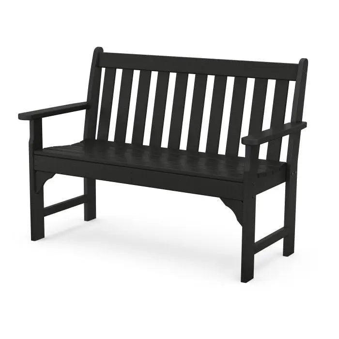 POLYWOOD 48" Vineyard Bench Outdoor Seating Black 12033747