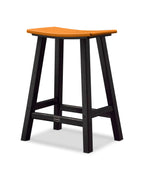 POLYWOOD Contempo Saddle Counter Stool with Black Legs and Tangerine Seat Outdoor Chairs 12039489