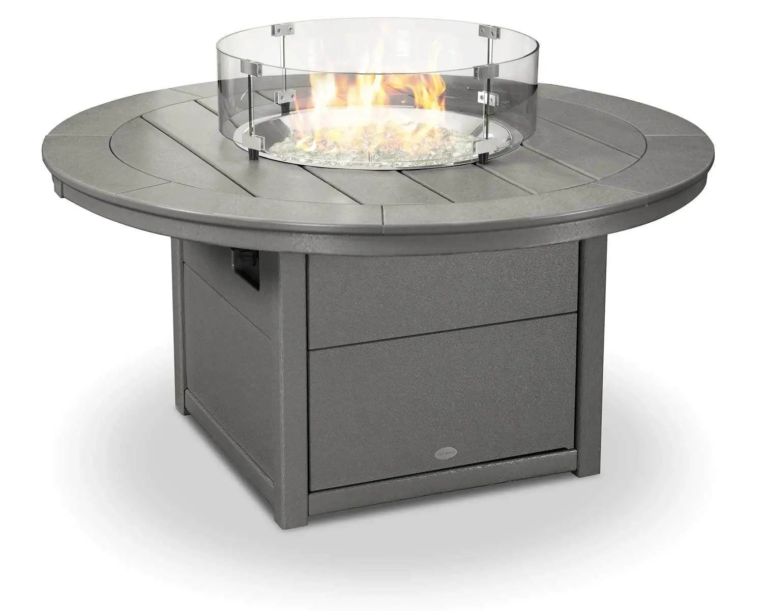 POLYWOOD Fire Table with Round 48" Top Fireplaces Slate Grey 12034399