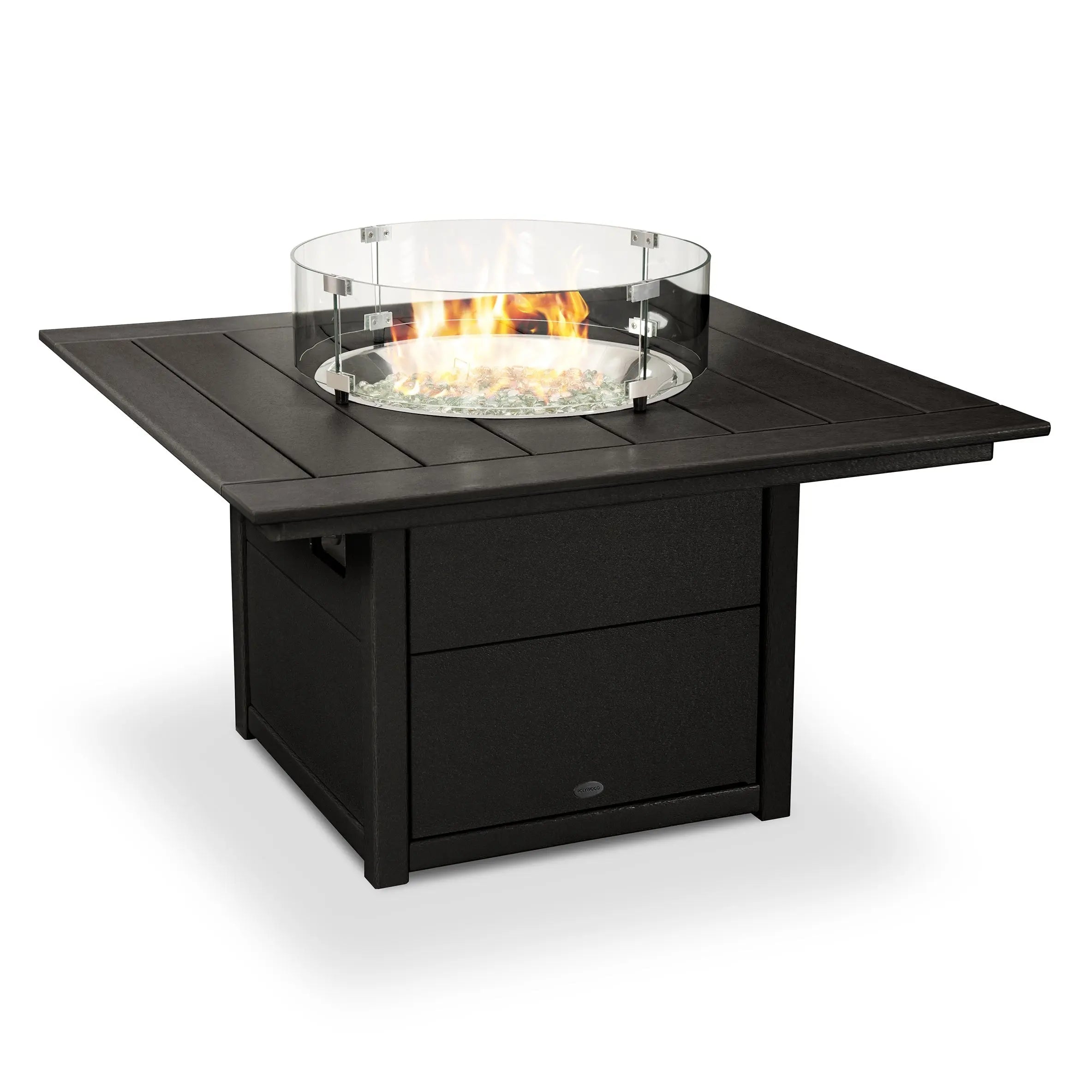 POLYWOOD Fire Table with Square 42" Top Fireplaces Black 12033411