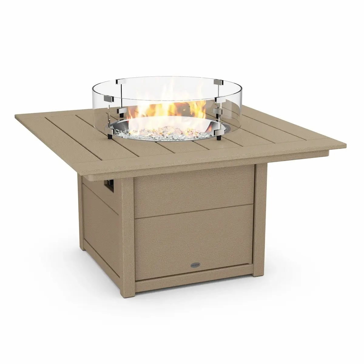 POLYWOOD Fire Table with Square 42" Top Fireplaces Vintage Sahara 12033414