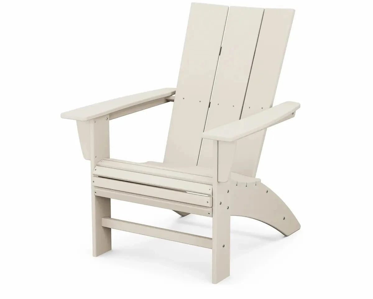 POLYWOOD Modern Curveback Adirondack Chair Outdoor Chairs Sand 12038817