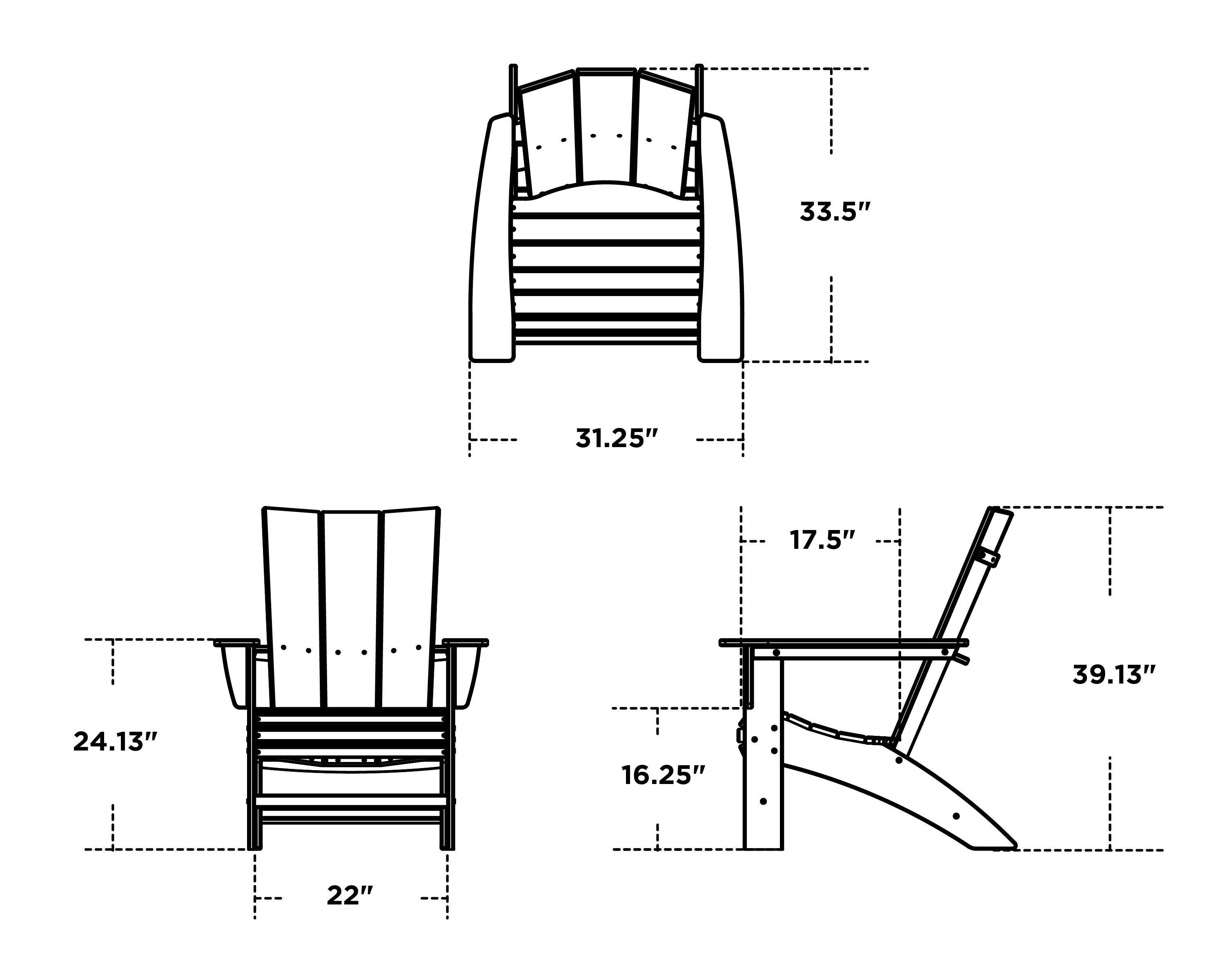 POLYWOOD Modern Curveback Adirondack Chair