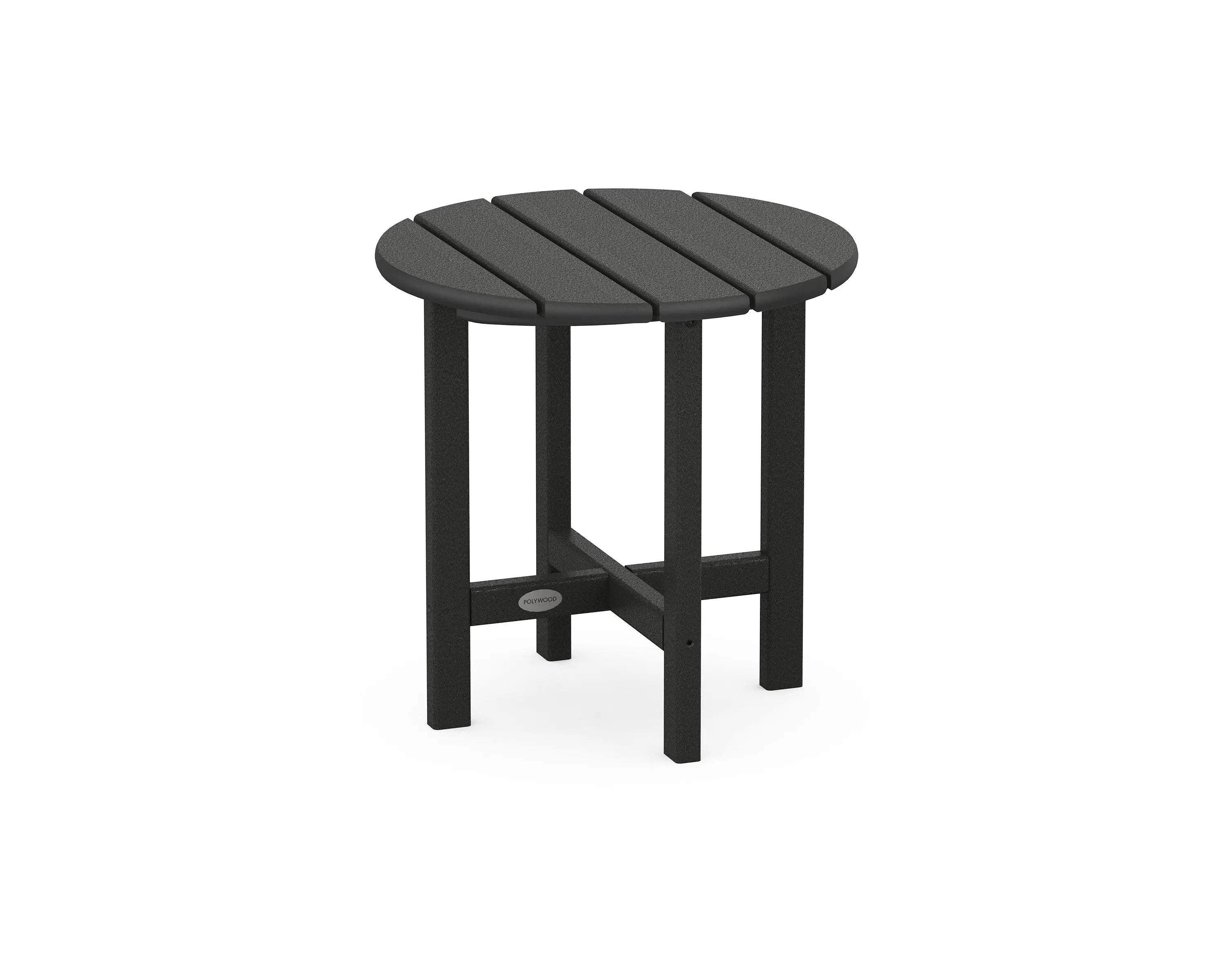 POLYWOOD Round 18" Side Table Outdoor Tables Black 12031455