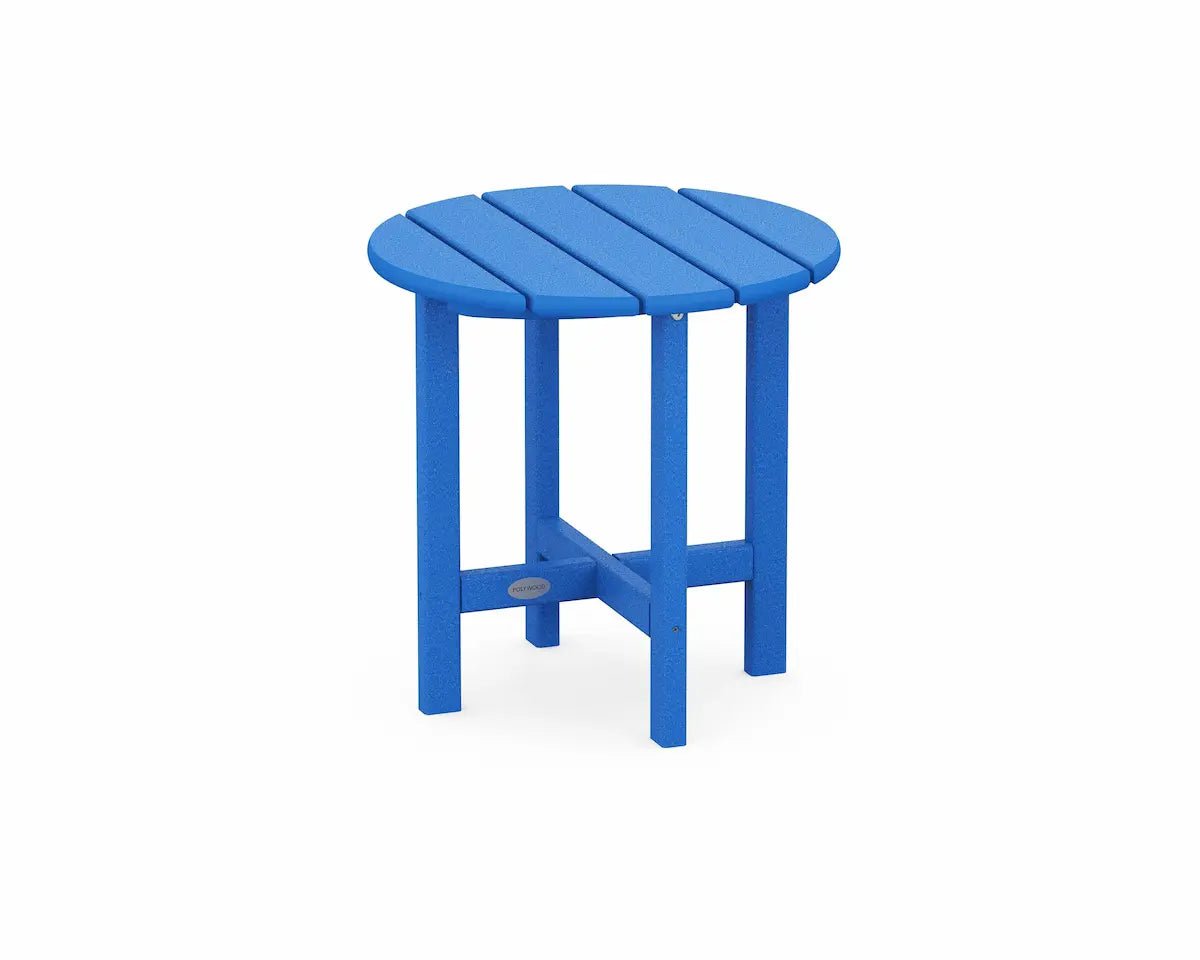 POLYWOOD Round 18" Side Table Outdoor Tables Pacific Blue 12031490