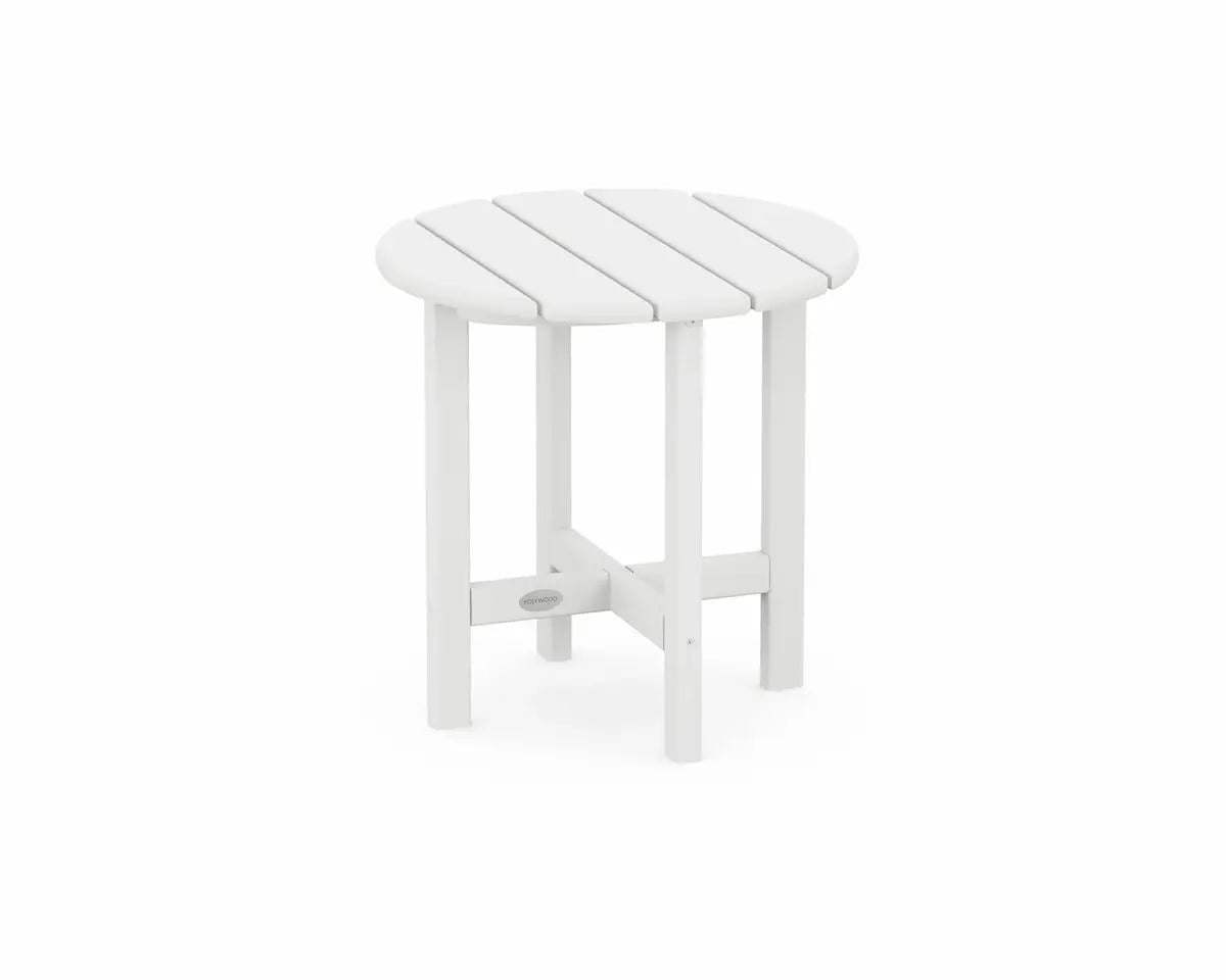 POLYWOOD Round 18" Side Table Outdoor Tables White 12031473