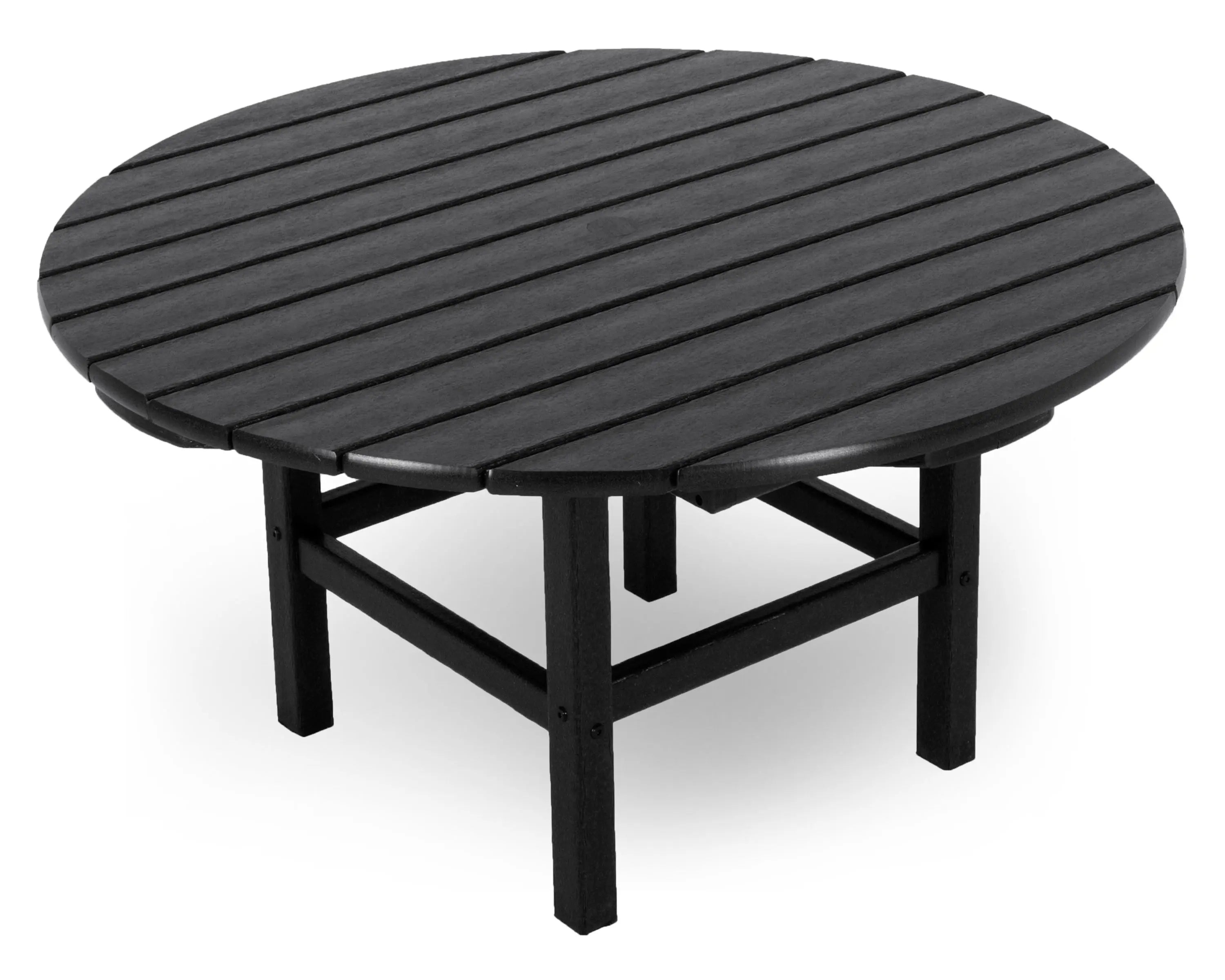 POLYWOOD Round 38" Conversation Table Outdoor Tables Black 12038233