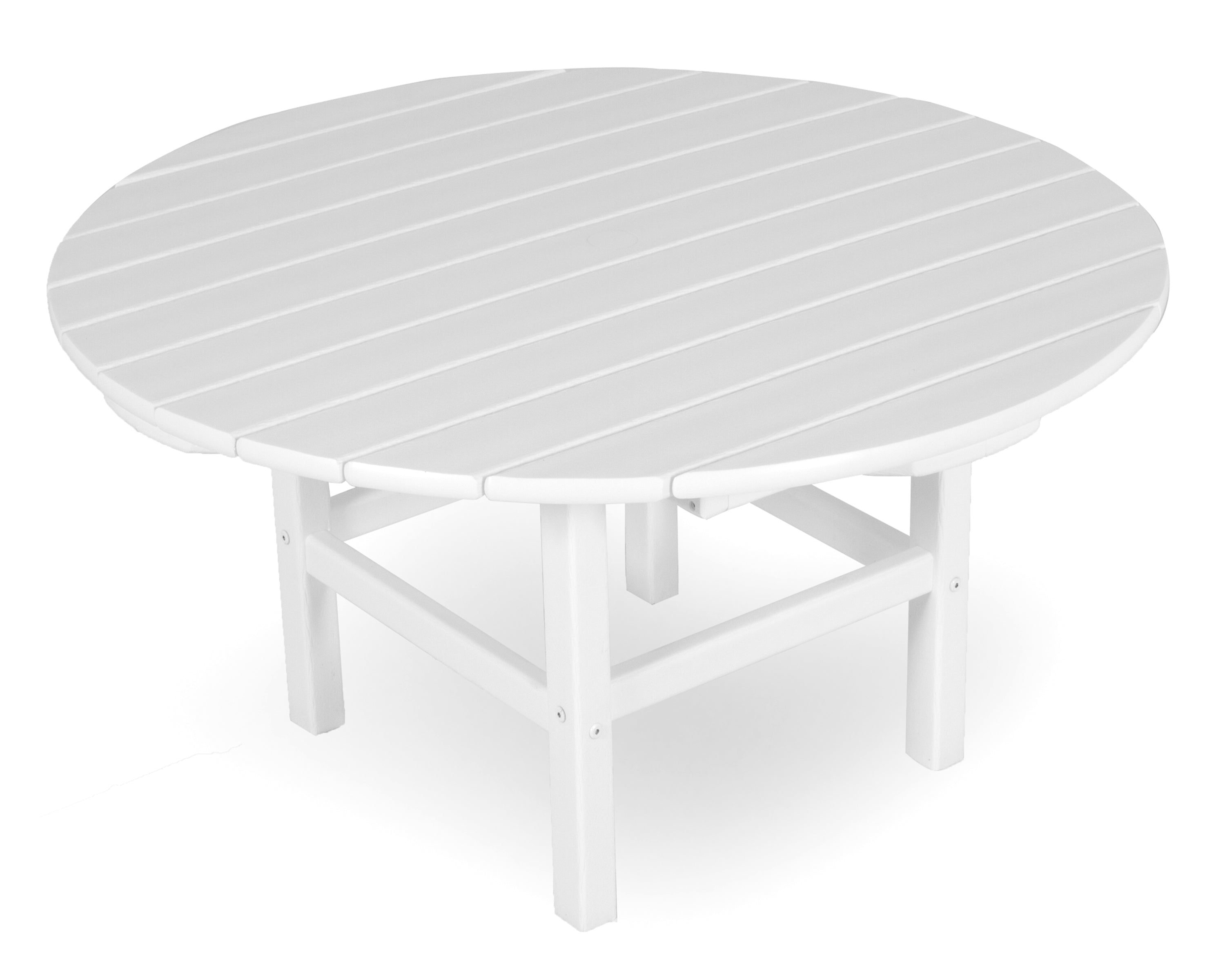 POLYWOOD Round 38 inch Conversation Table Outdoor Tables White 12038235