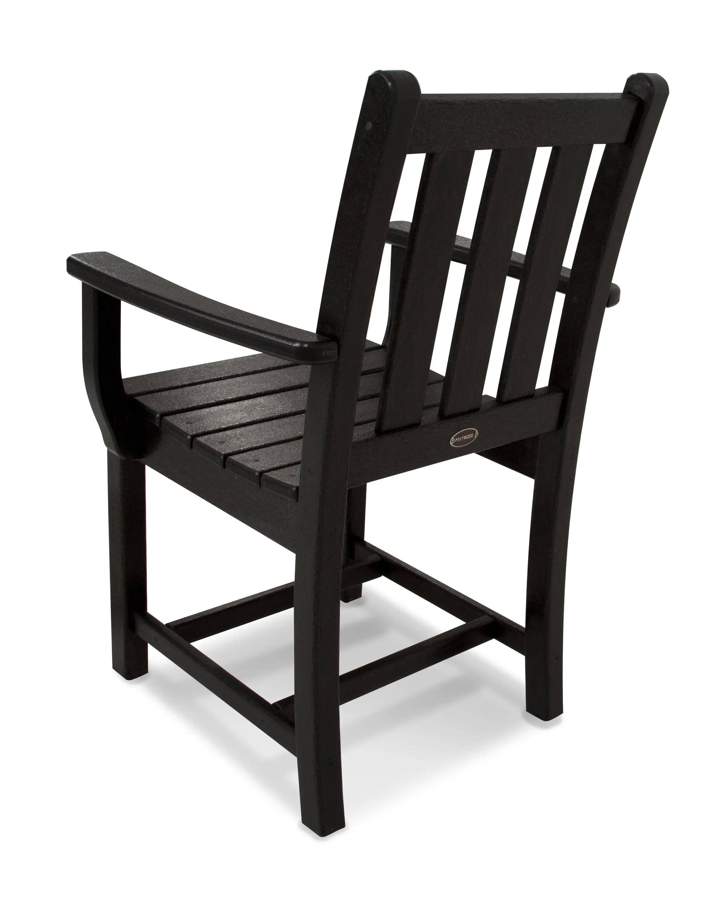 POLYWOOD Traditional Garden Dining Arm Chair Outdoor Chairs Black 12039486