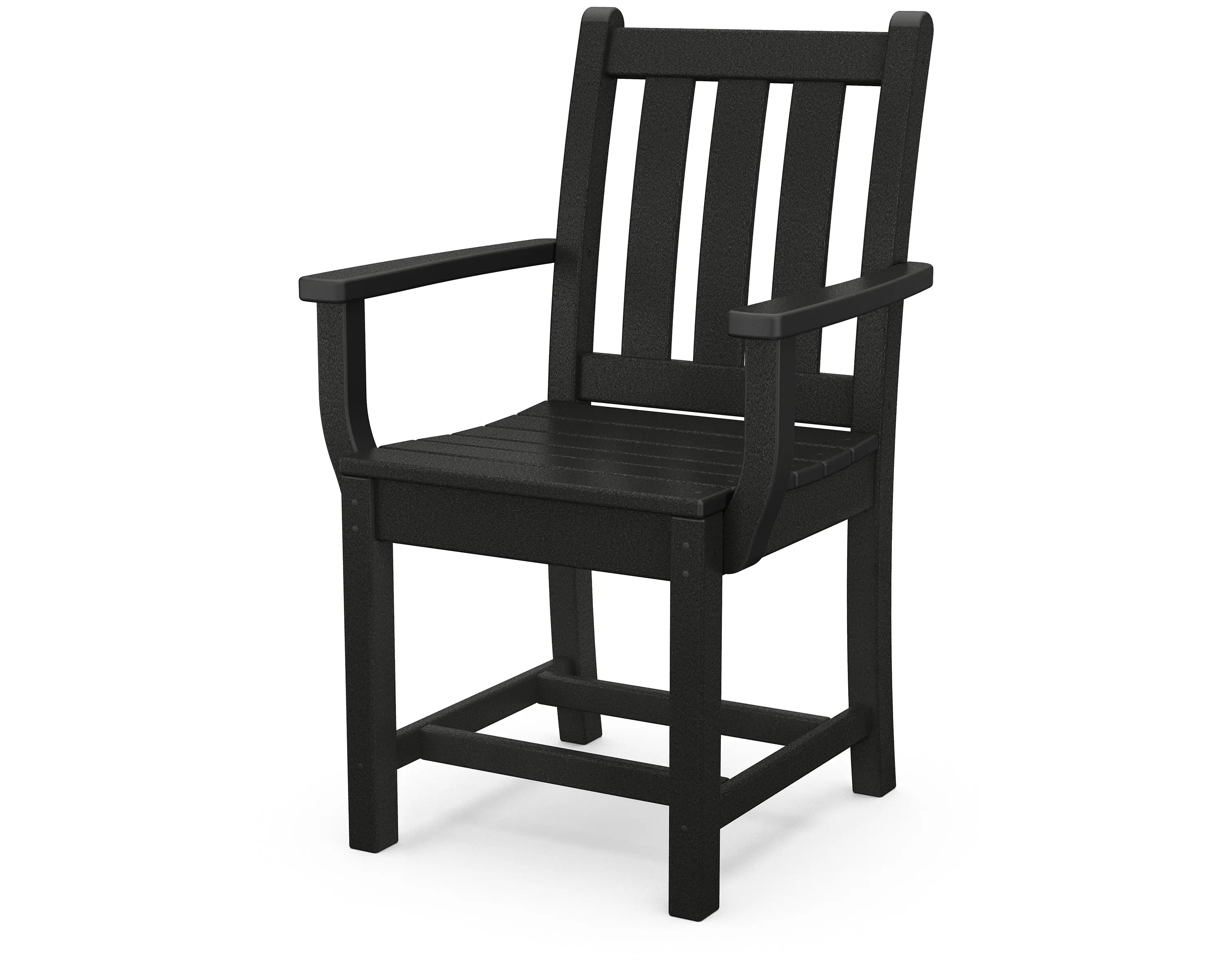 POLYWOOD Traditional Garden Dining Arm Chair Outdoor Chairs Black 12039486