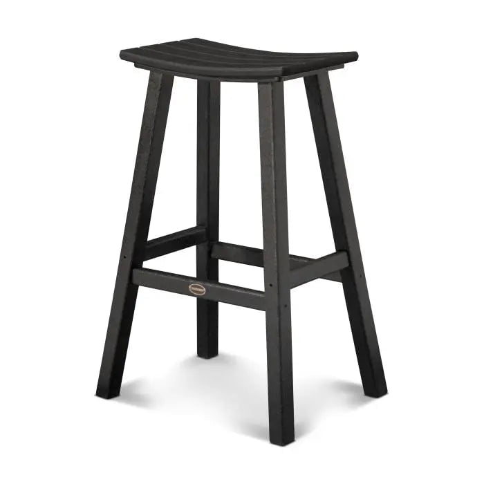 POLYWOOD Traditional Saddle Bar Stool in Black 12038176