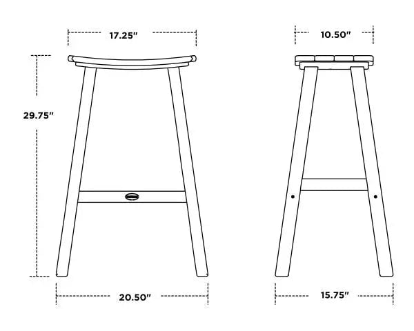 POLYWOOD Traditional Saddle Bar Stool in Black 12038176