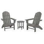 POLYWOOD Vineyard 3-Piece Curveback Adirondack Set Outdoor Furniture Sets Slate Grey PWS418-1-GY