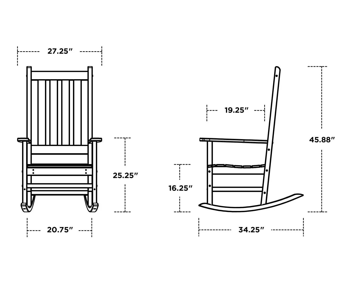 POLYWOOD Vineyard Porch Rocking Chair Outdoor Chairs