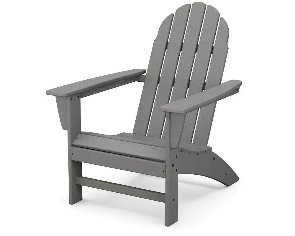 POLYWOOD Vineyard Straightback Adirondack Chair Outdoor Chairs Slate Grey 12032698