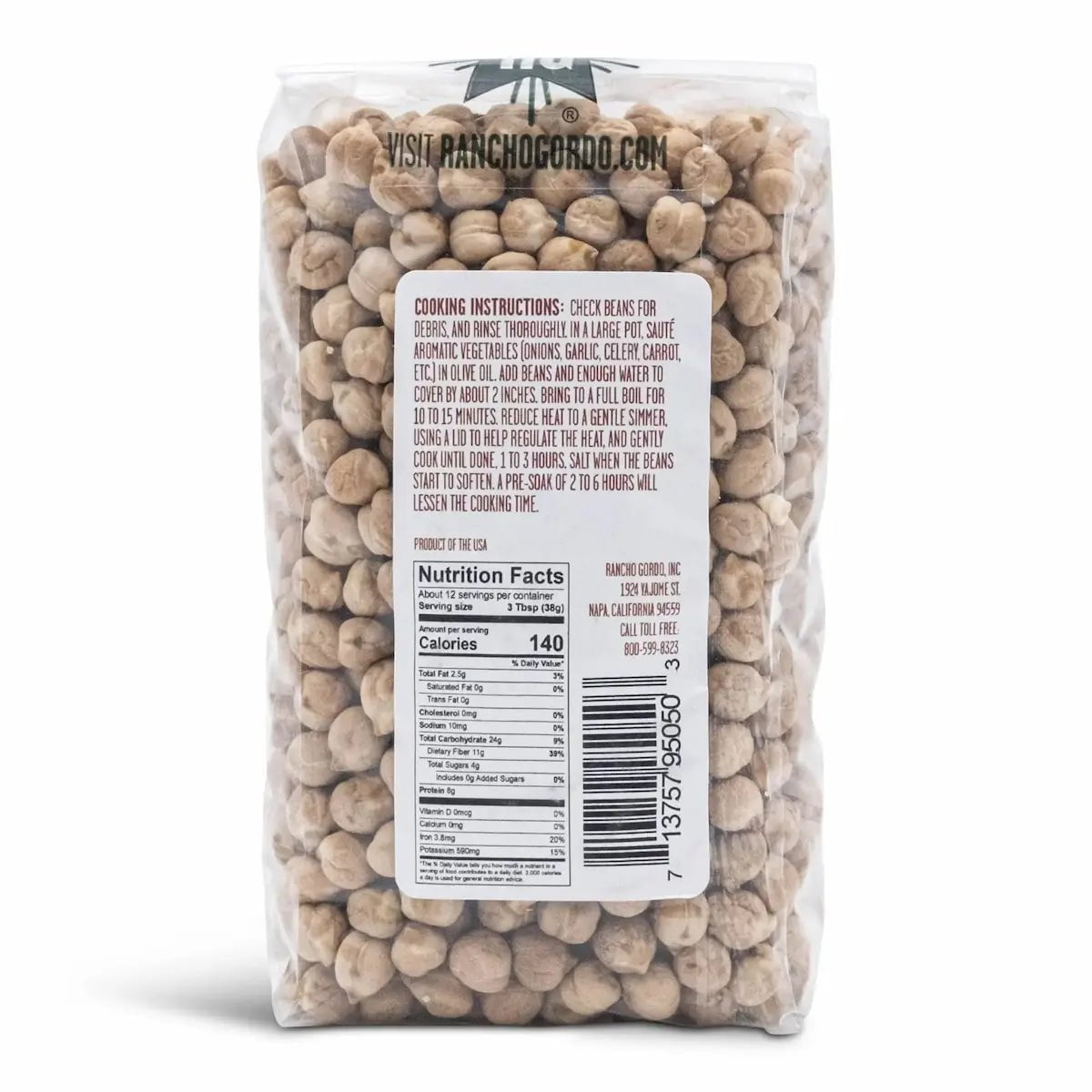 Rancho Gordo Garbanzo Beans Beans 12042836