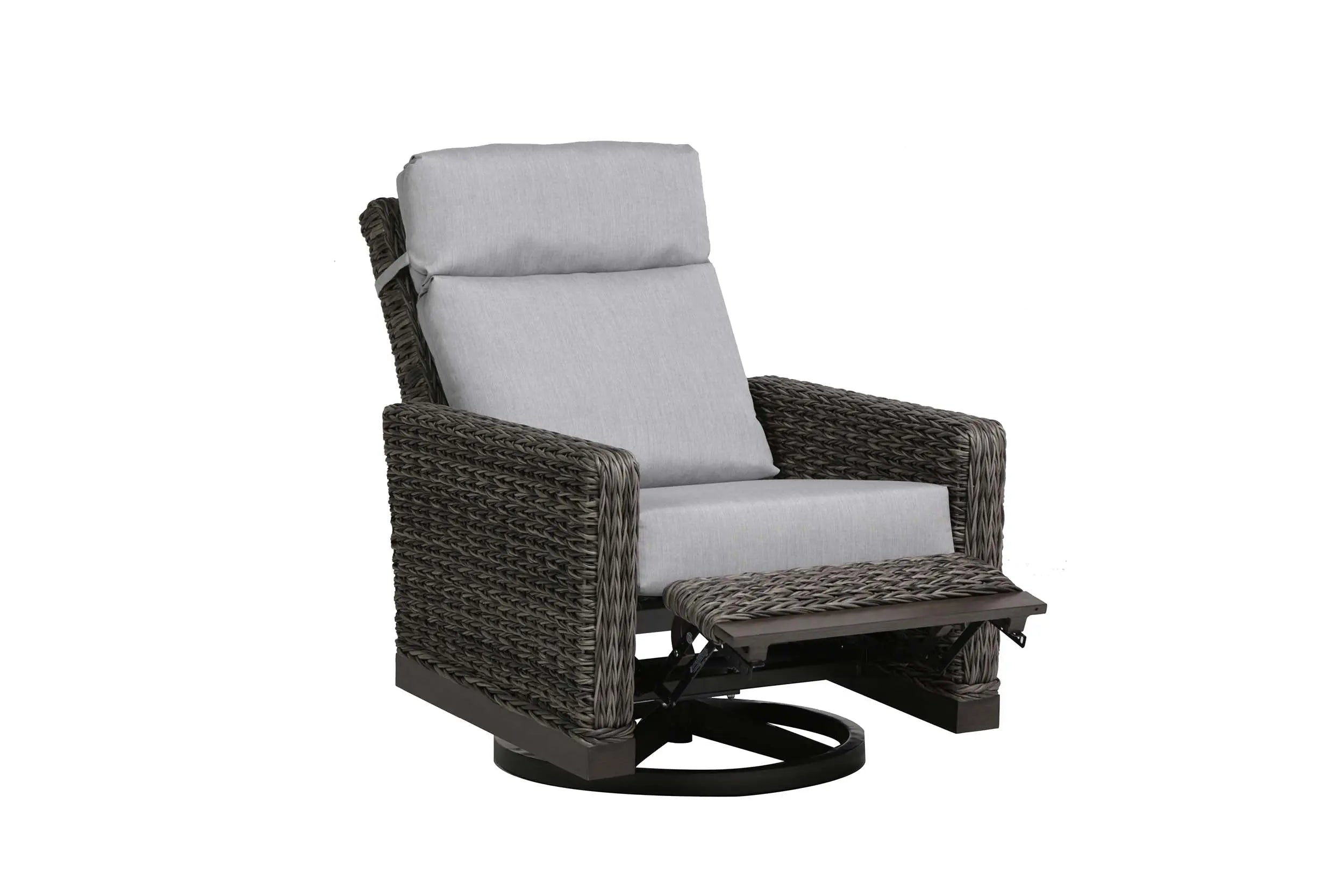 Ratana Boston Swivel Recliner with Cash Ash Cushions Outdoor Seating 12041210