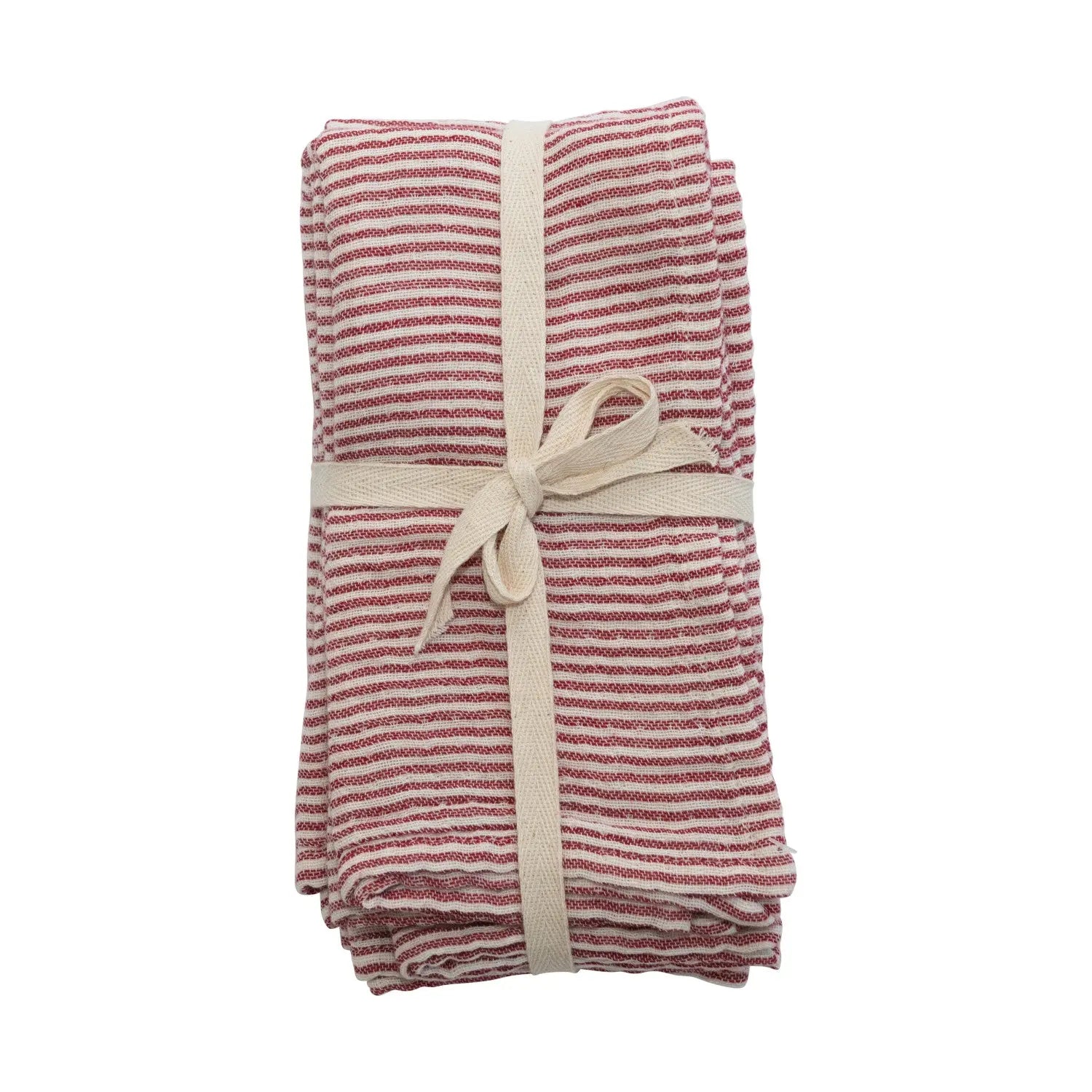 Red and White Cotton Stripe Napkins, Set of 4 Seasonal & Holiday Decorations 12044806