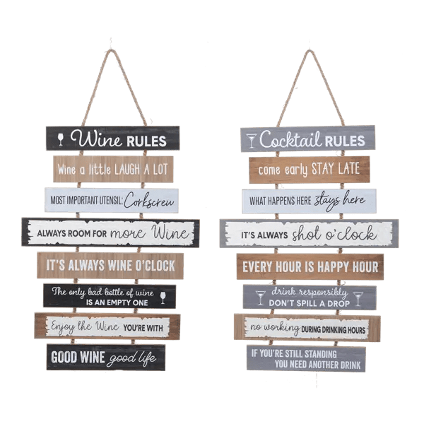 Rules for Drinking Wall Signs Decor