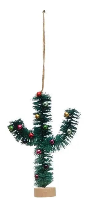 Sisal Cactus Ornament Holiday Ornaments Dark Green Cactus 12039954