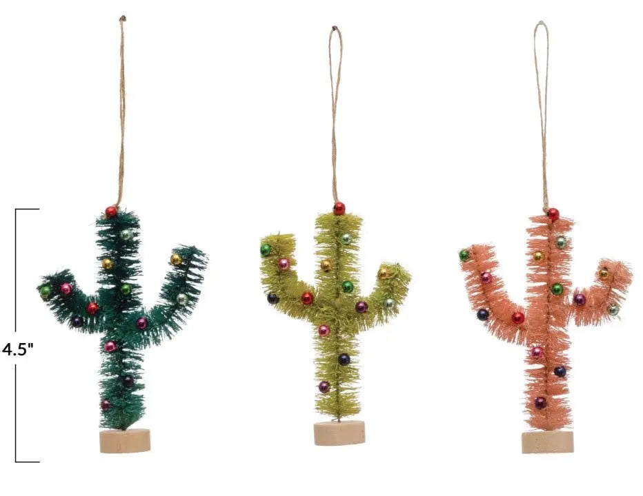 Sisal Cactus Ornament Holiday Ornaments Dark Green Cactus 12039954