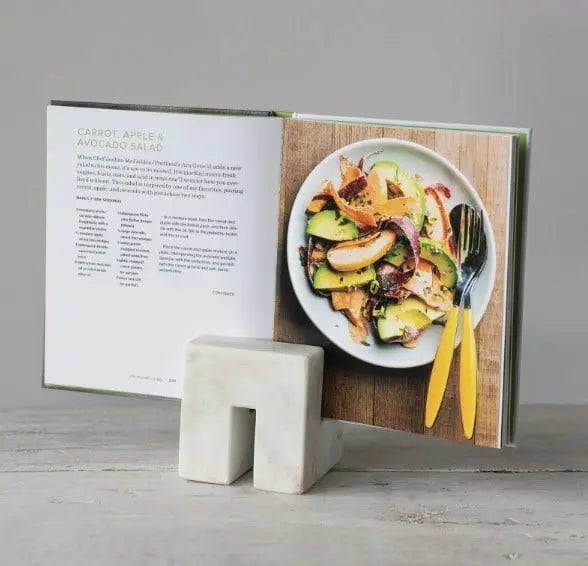 Square Marble Cookbook Stand or Decorative Object Decor 12039633