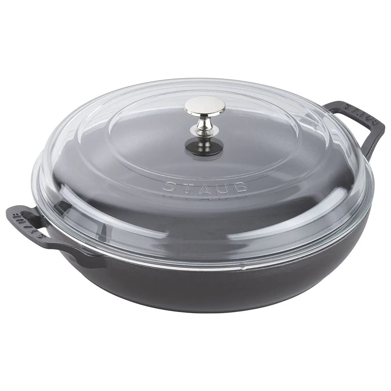 Staub 3.5-Quart Braiser with Glass Lid Casserole Dishes Black Matte 12034011