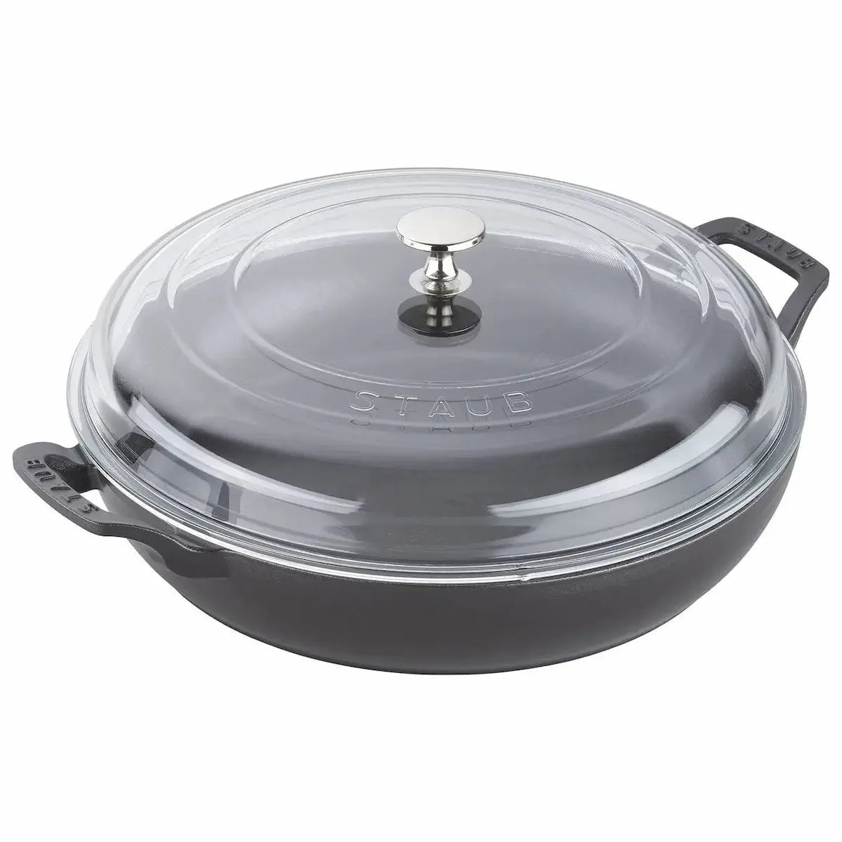 Staub 3.5-Quart Braiser with Glass Lid Casserole Dishes Black Matte 12034011