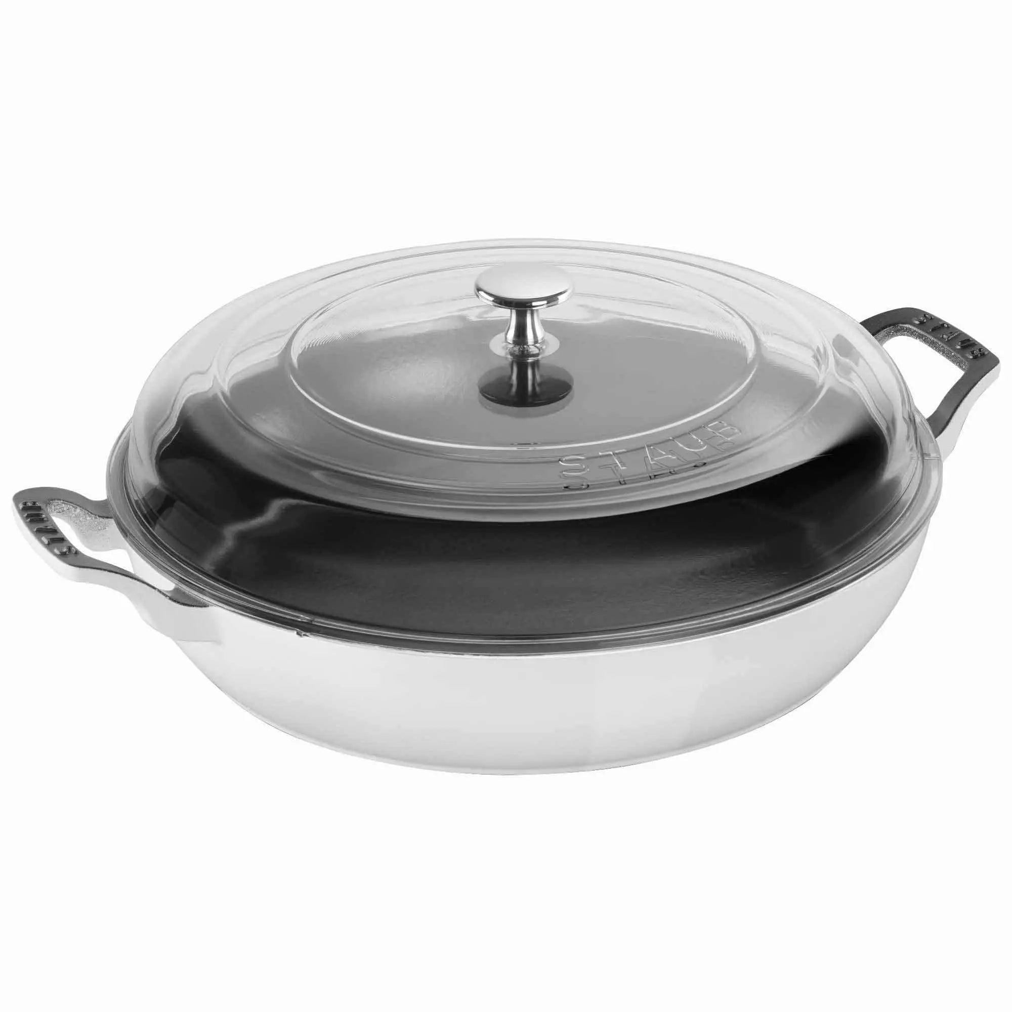 Staub 3.5-Quart Braiser with Glass Lid Casserole Dishes White 12034012