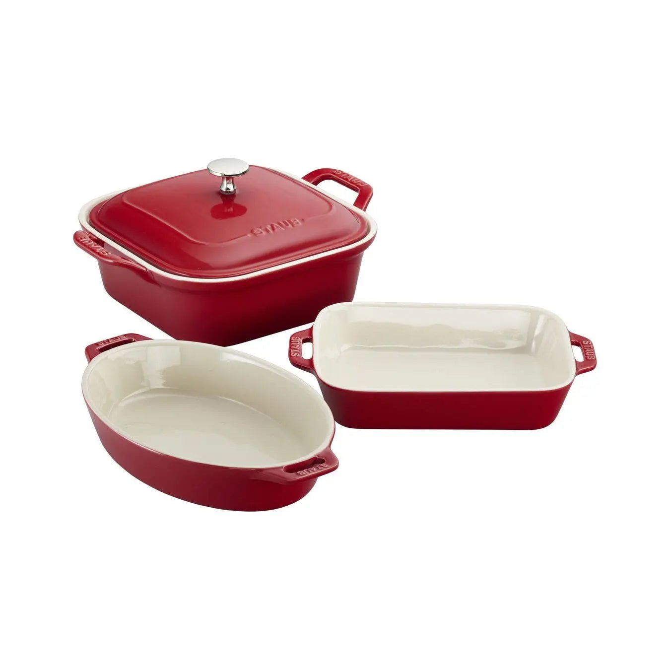 Staub 4pc Mixed Baking Dish Set Cookware Cherry 12041681