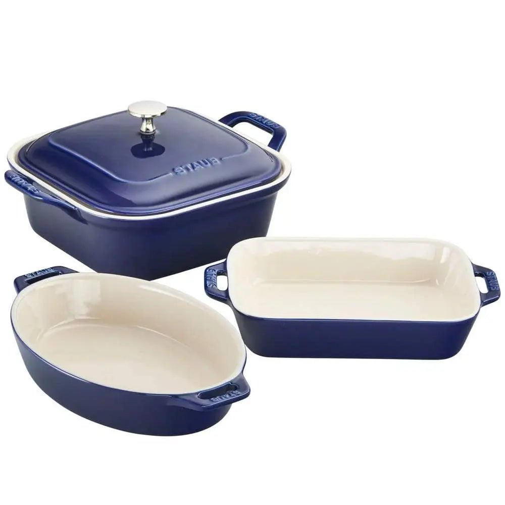 Staub 4pc Mixed Baking Dish Set Cookware Dark Blue 12041680