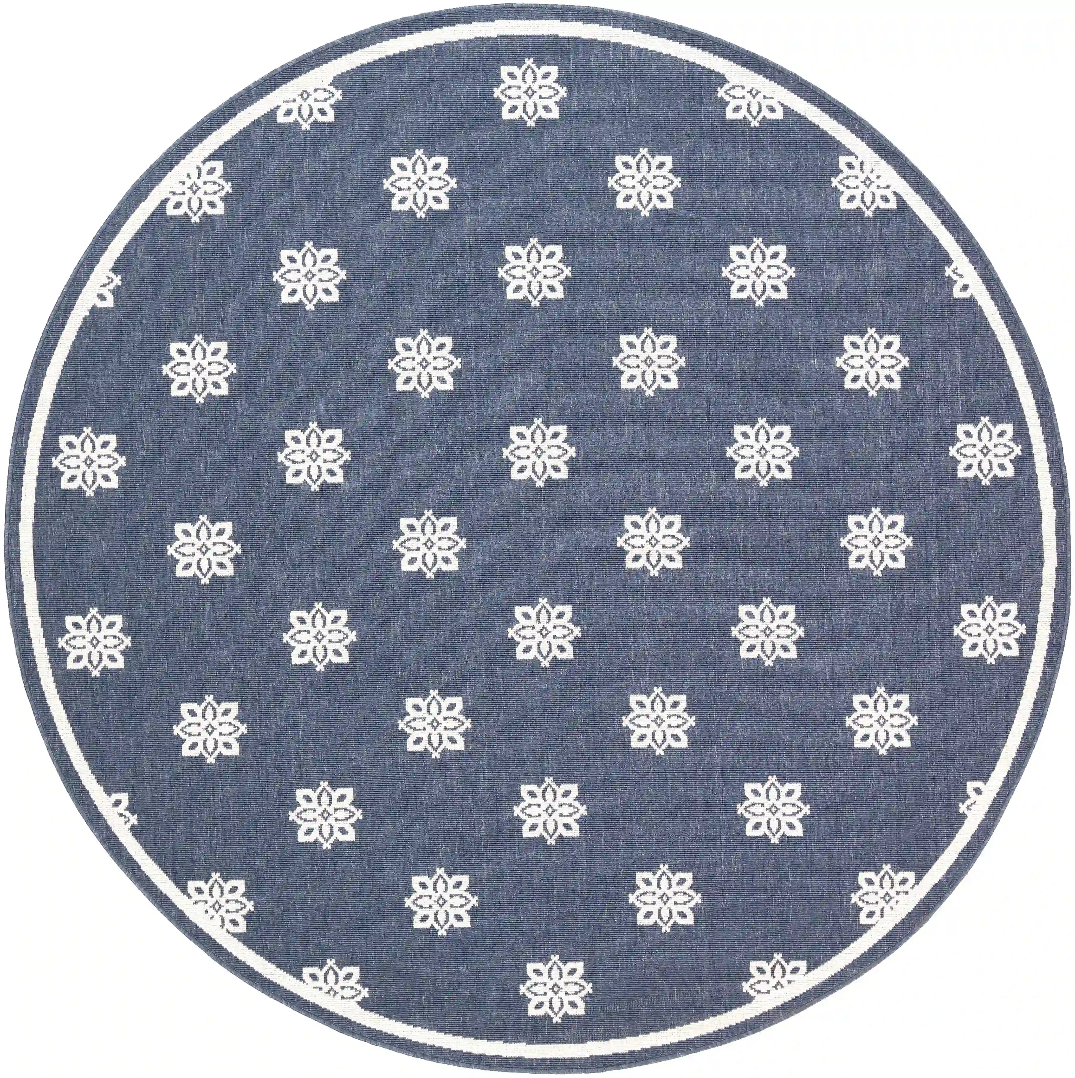 Surya 8'-9" Round Alfresco Denim Outdoor Rug 12029867