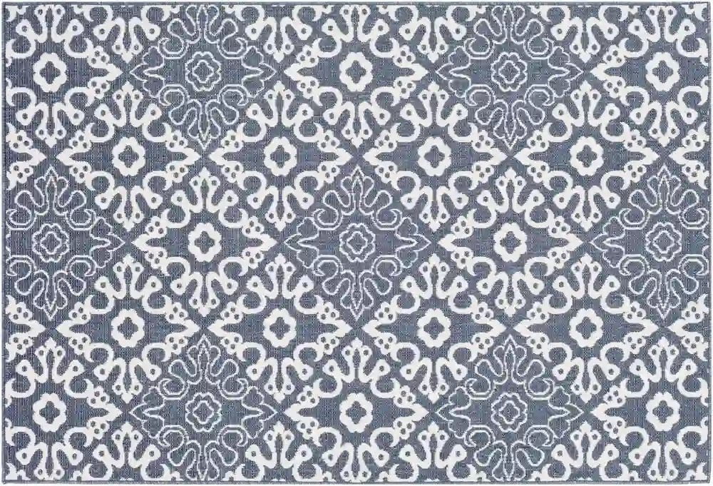 Surya 8x10 Alfresco Charcoal & White Outdoor Rug 12029856