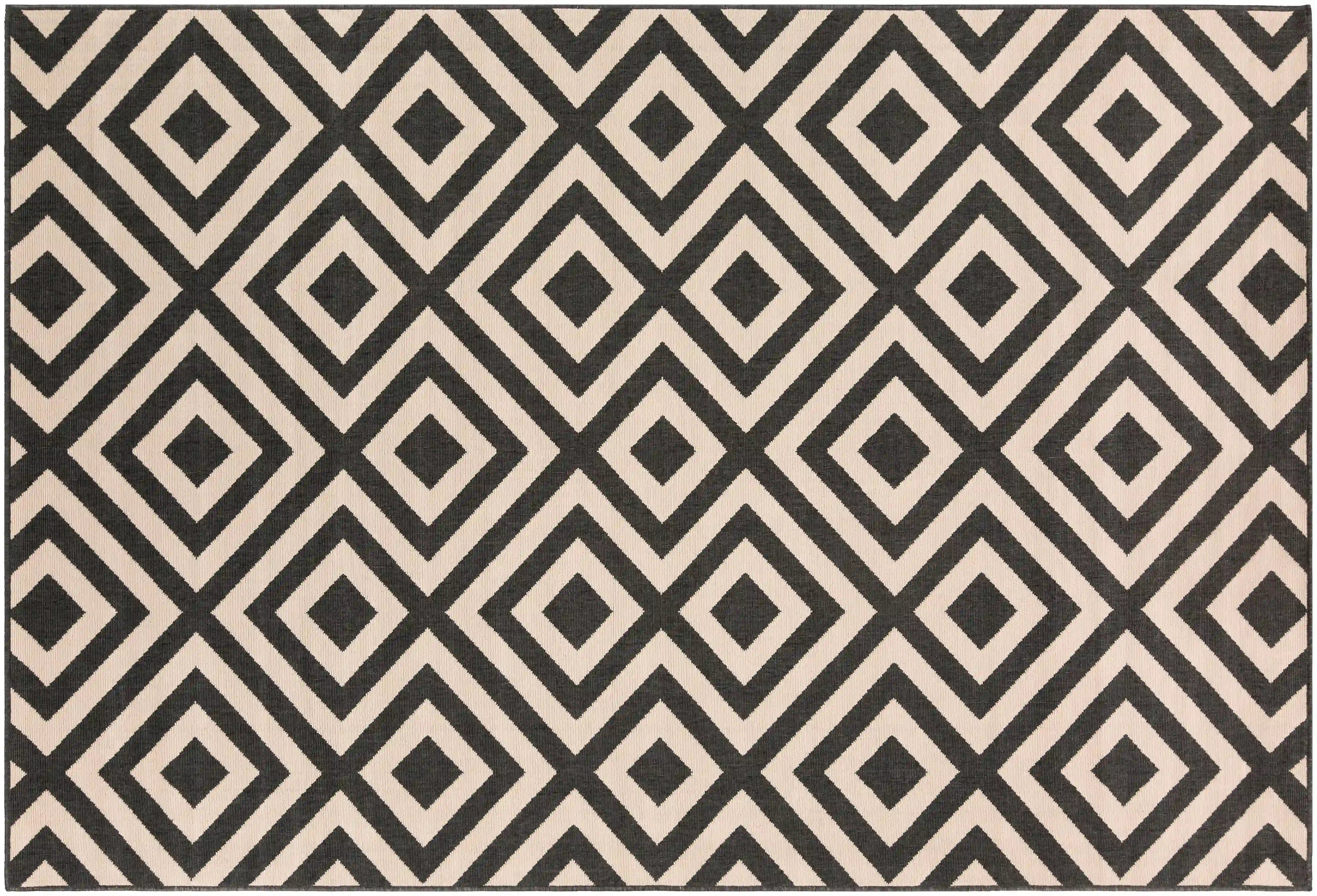 Surya 8x10 Geometric Black & Cream Outdoor Rug 12028225