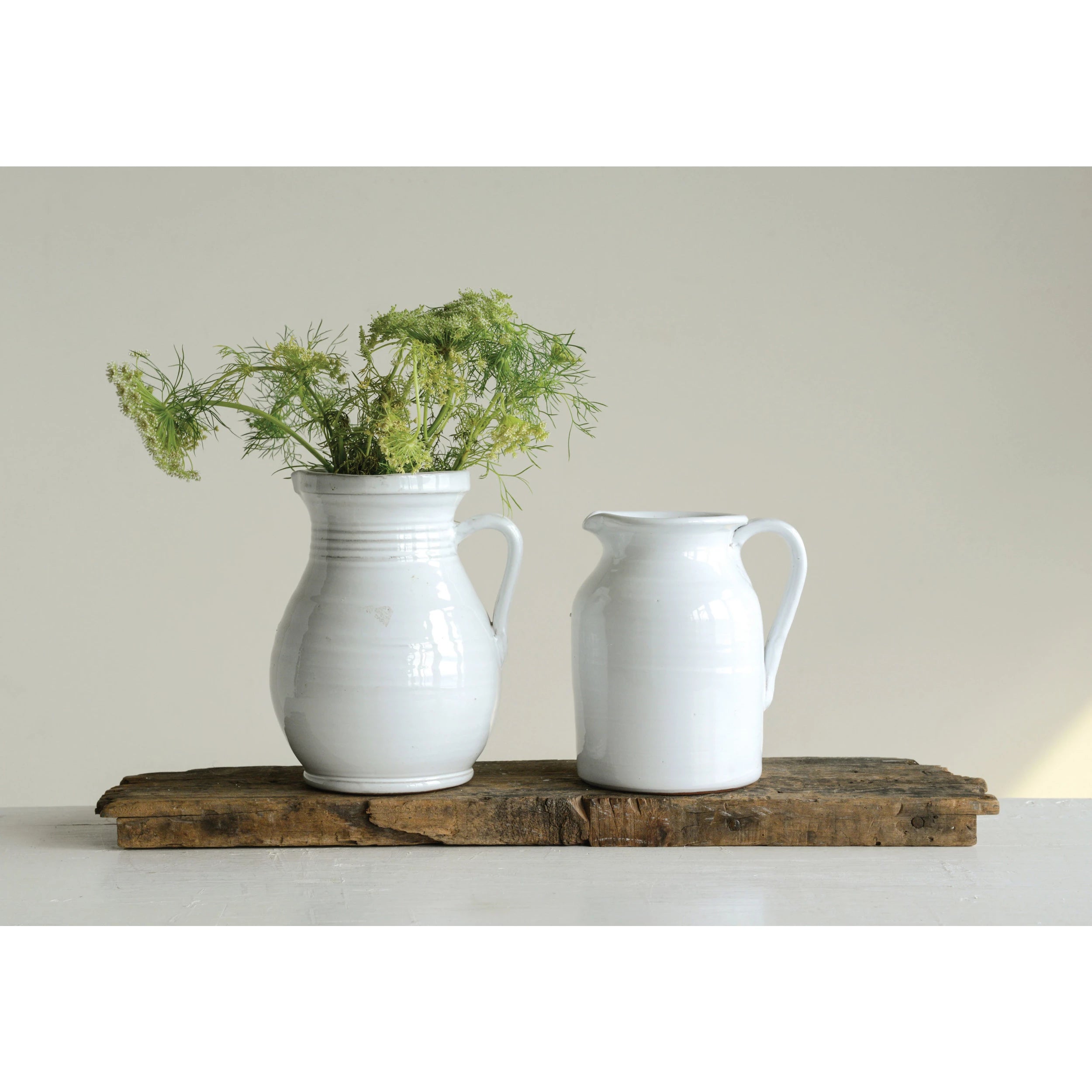 Terra Cotta Pitcher with White Glaze 12037787