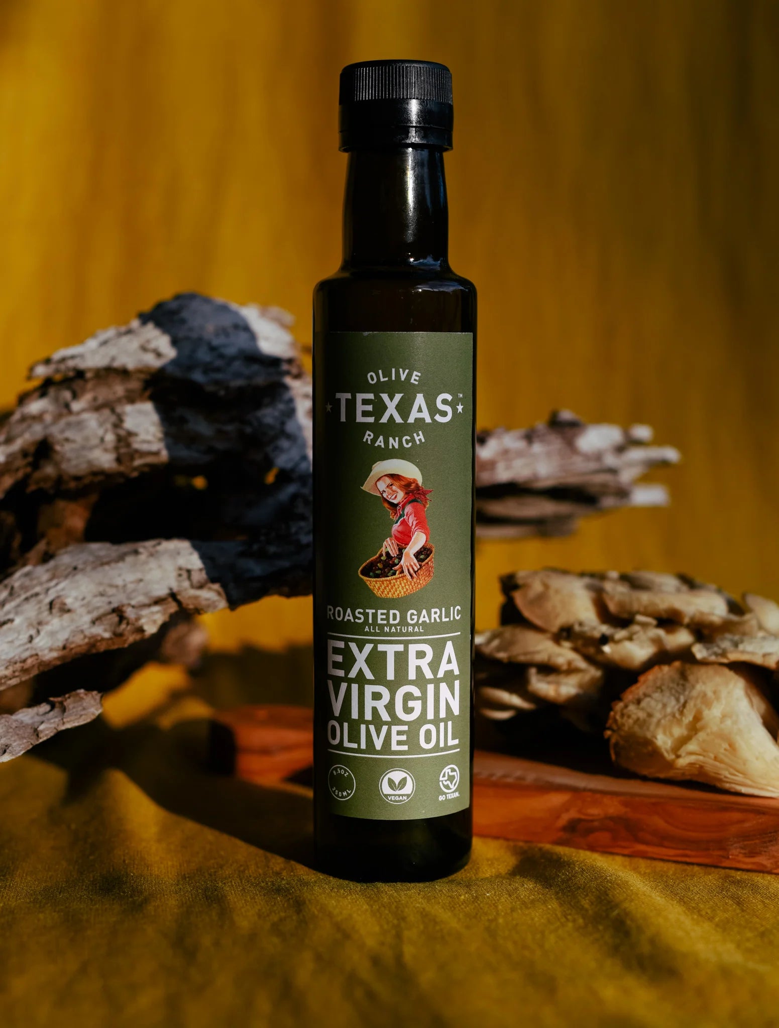 Texas Olive Ranch Garlic Infused Extra Virgin Olive Oil, 250ml Arbequina Blend Olive OIl 12045479