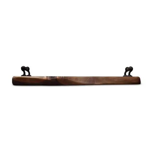 UTC Hardwoods Black Walnut Live Edge Serving Tray with Cast Iron Handles Tableware 12026617