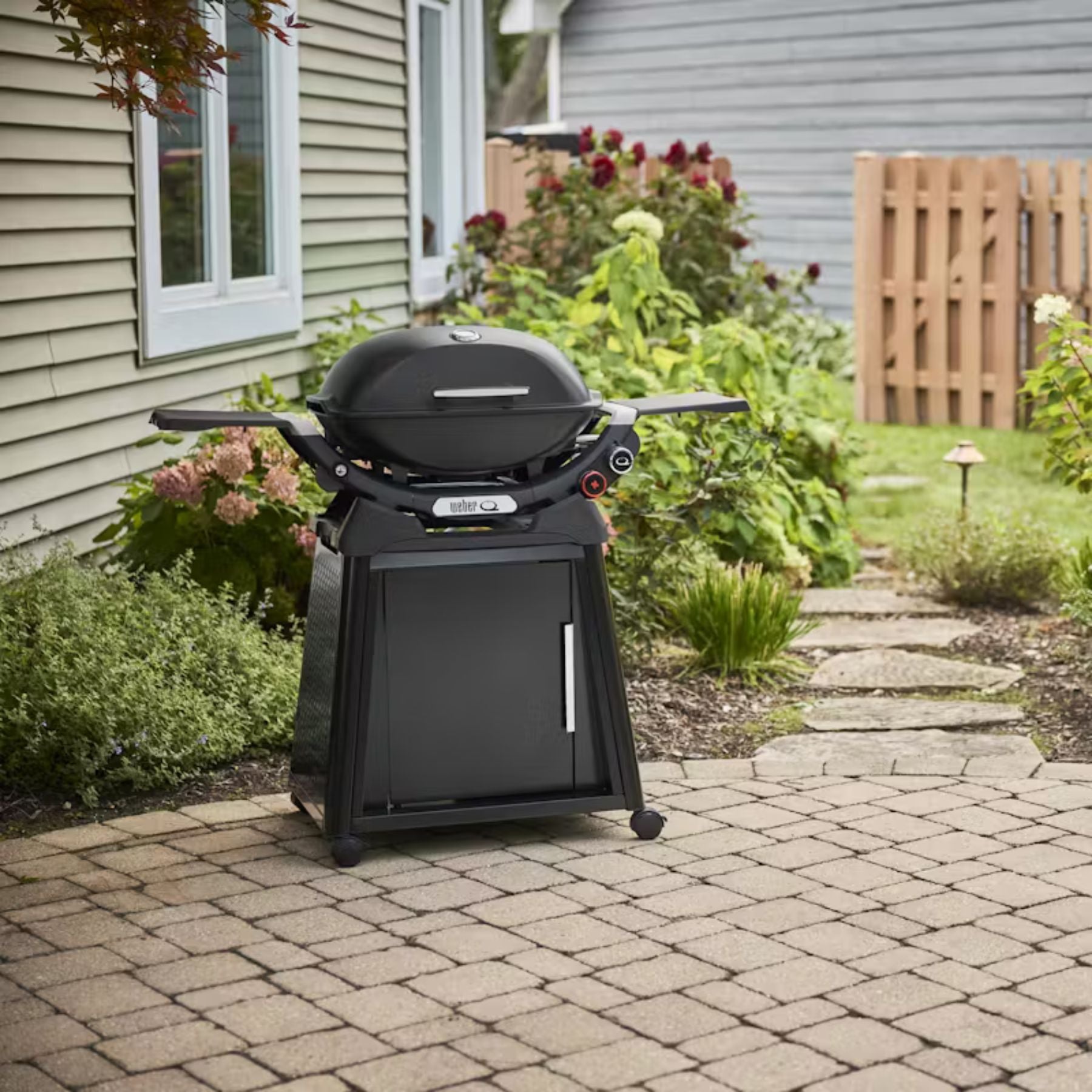 Weber Q 2800N+ Gas Grill with Stand, Midnight Black Outdoor Grill 12045306