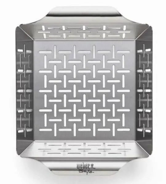 Weber Small Stainless Steel Dlx Grilling Basket Outdoor Grill Accessories 12021837