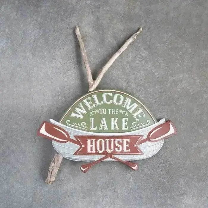 Welcome to the Lake House Metal Wall Decor Decor 12039176