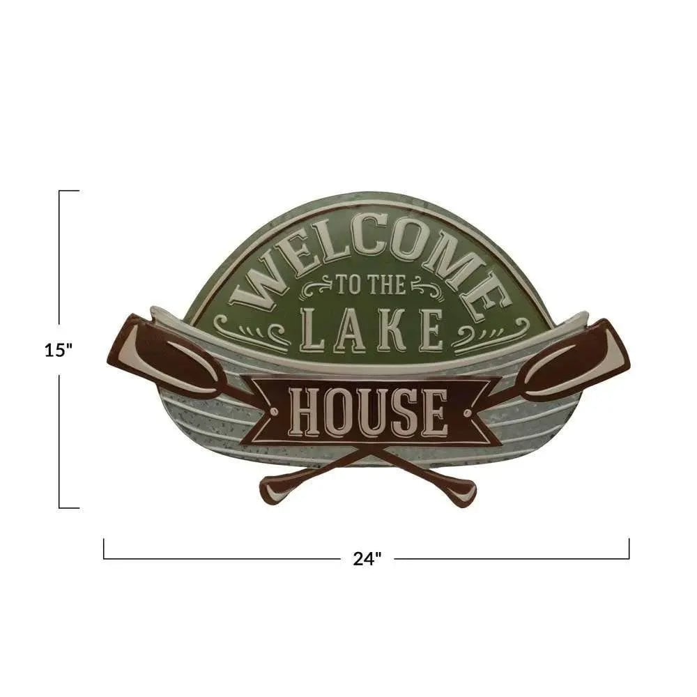 Welcome to the Lake House Metal Wall Decor Decor 12039176